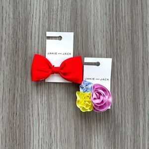 NWT Janie & Jack Bow & Flower Clip Hair Accessories Multi